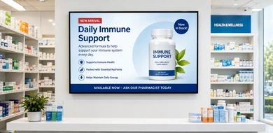 Digital signage in pharmacies
