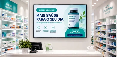 Sinalização digital em farmácias
