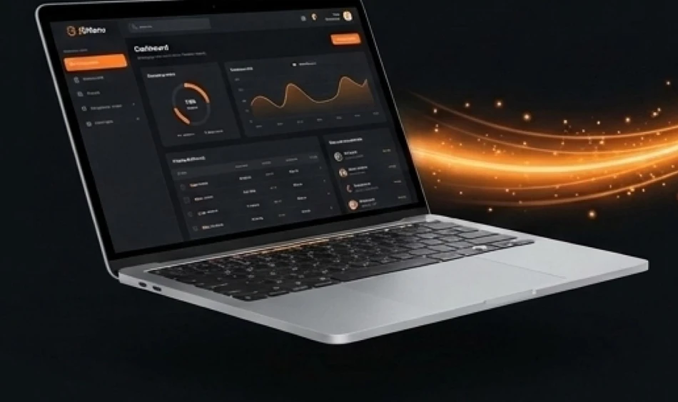 Computer displaying the JSMenu management dashboard