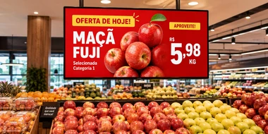 Sinalização digital em supermercados